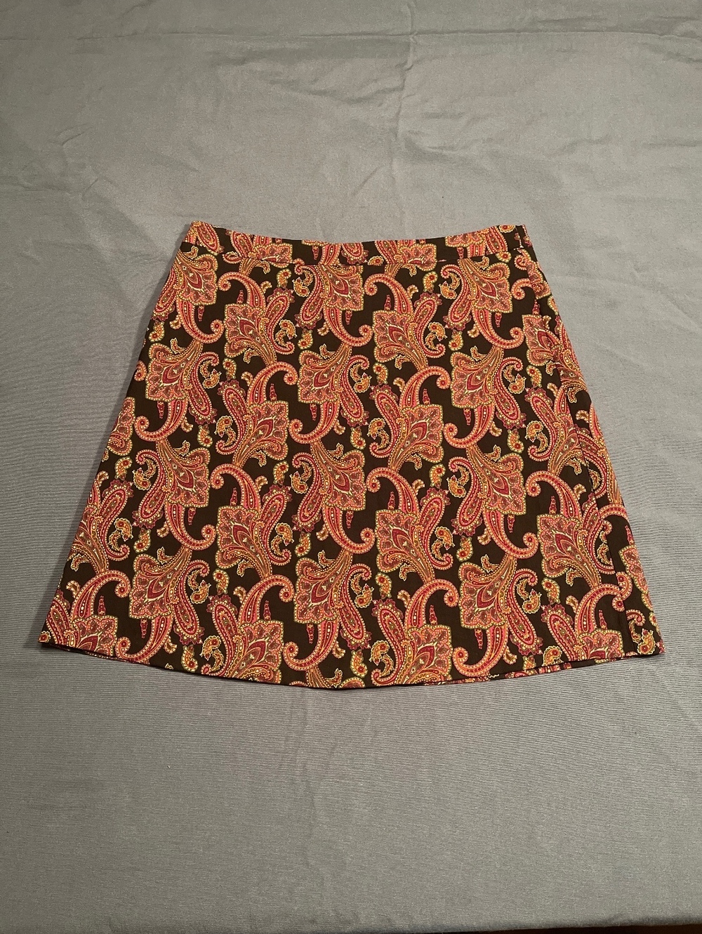 Margaret M Women's Paisley Pattern Mini Skirt Size L/G